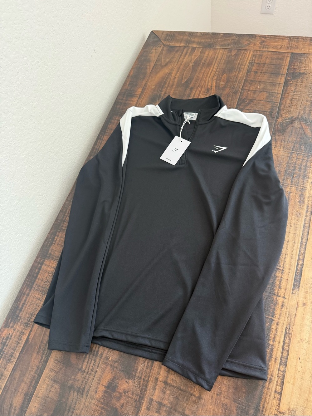 Gymshark Black and White Quarter-Zip Pullover